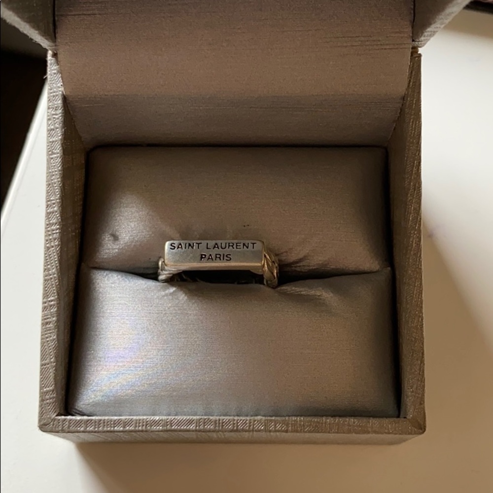 sterling silver saint laurent ring